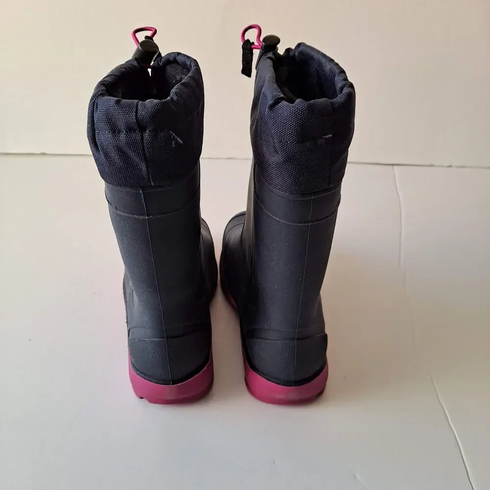Kamik Snobuster1 Insulated Waterproof Snow Boots Navy Magenta Kids Girls Size 1